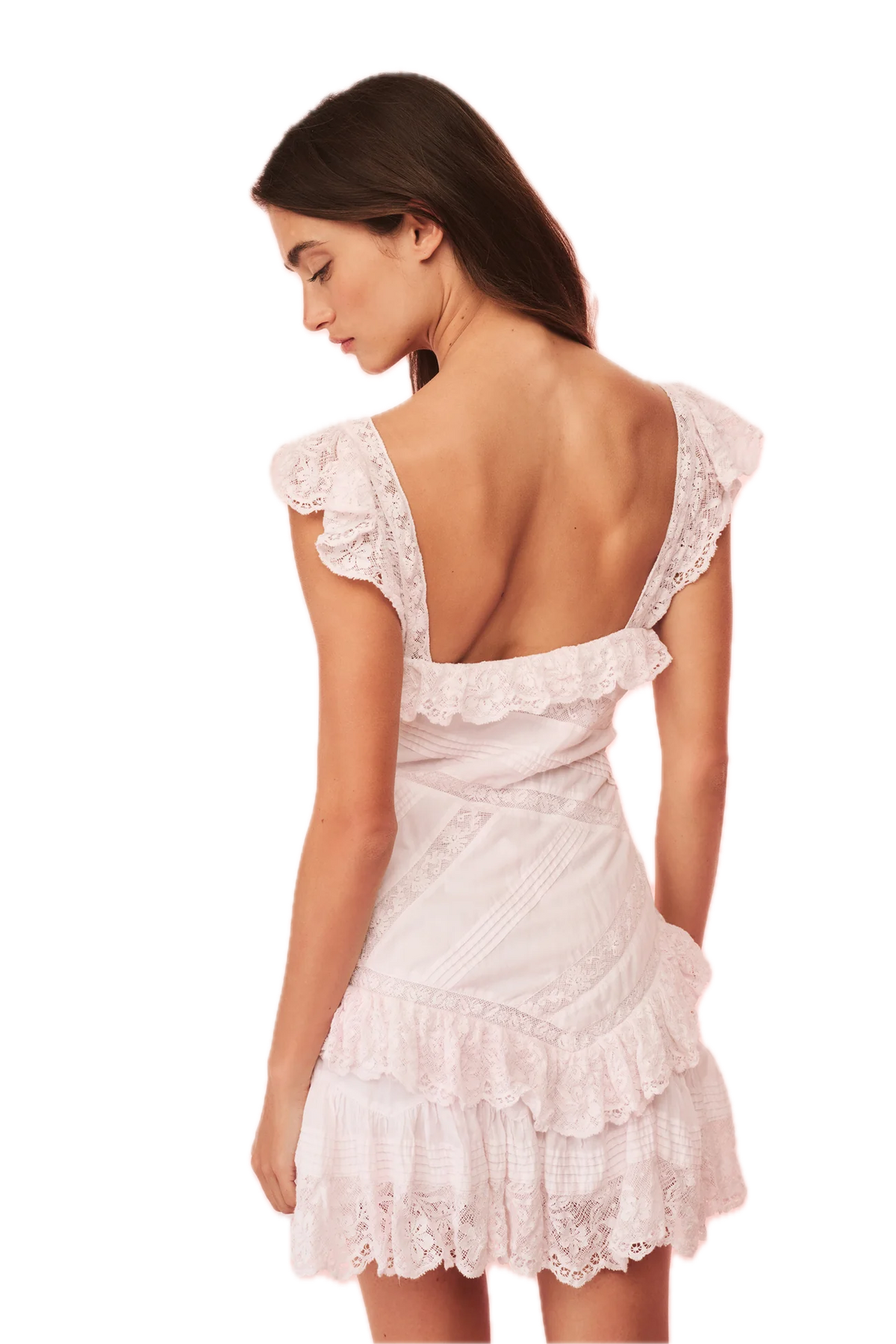 bensley cotton lace mini dress Bensley Cotton & Lace Mini Dress Tonal Pink / 6