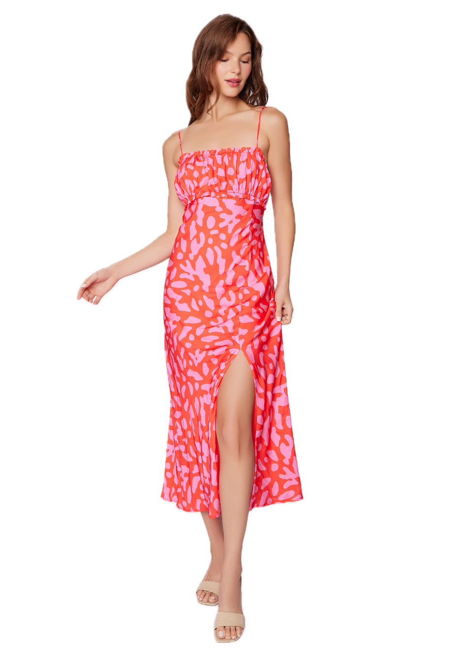 chinese dress ladies Spring Dream Floral Satin Maxi Slip Dress Soft Pink / S