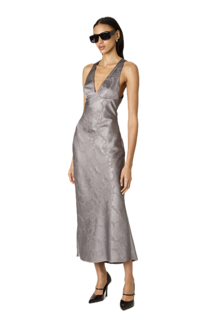 navy blue dress one shoulder Vesper Esme one shoulder ruched satin maxi dress in Navy 14 / Navy