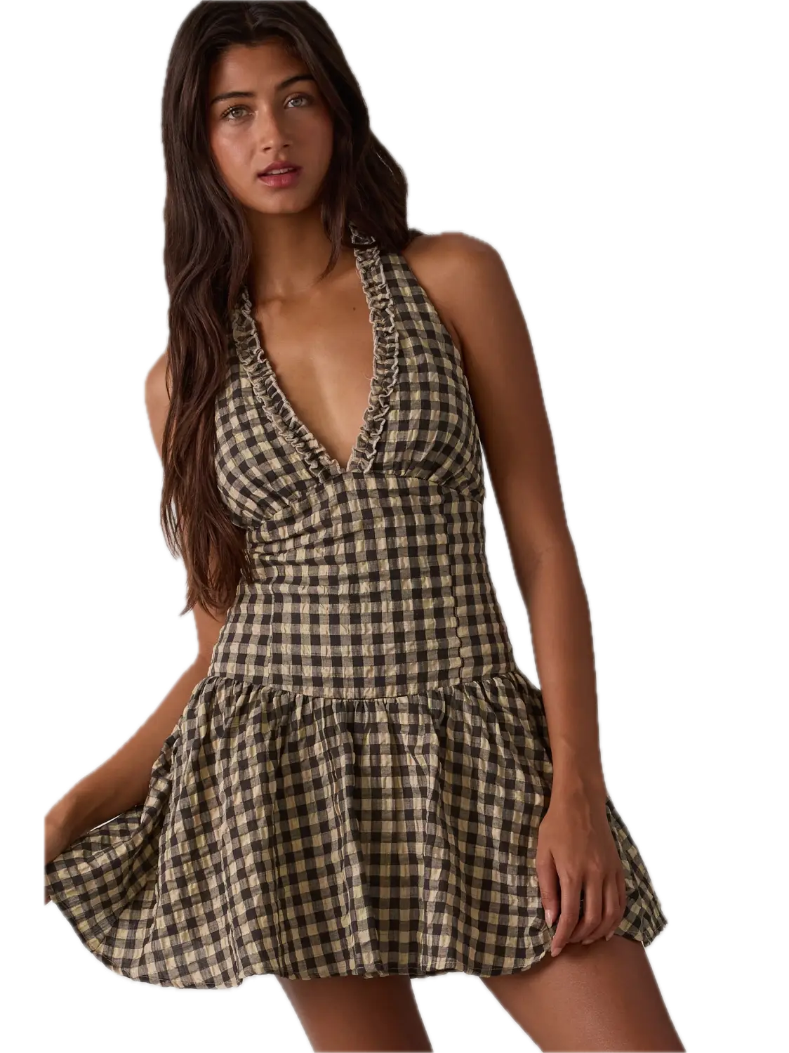 Vintage Checker Halter Tie Mini Dress – The Ivy Edit