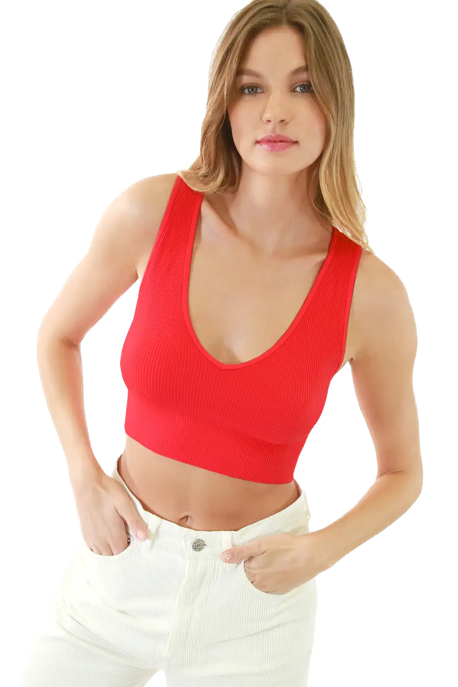 Plunge V Crop Top