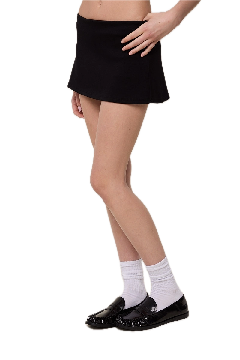 Solid Color Low Rise Stretchable Plain Mini Skort