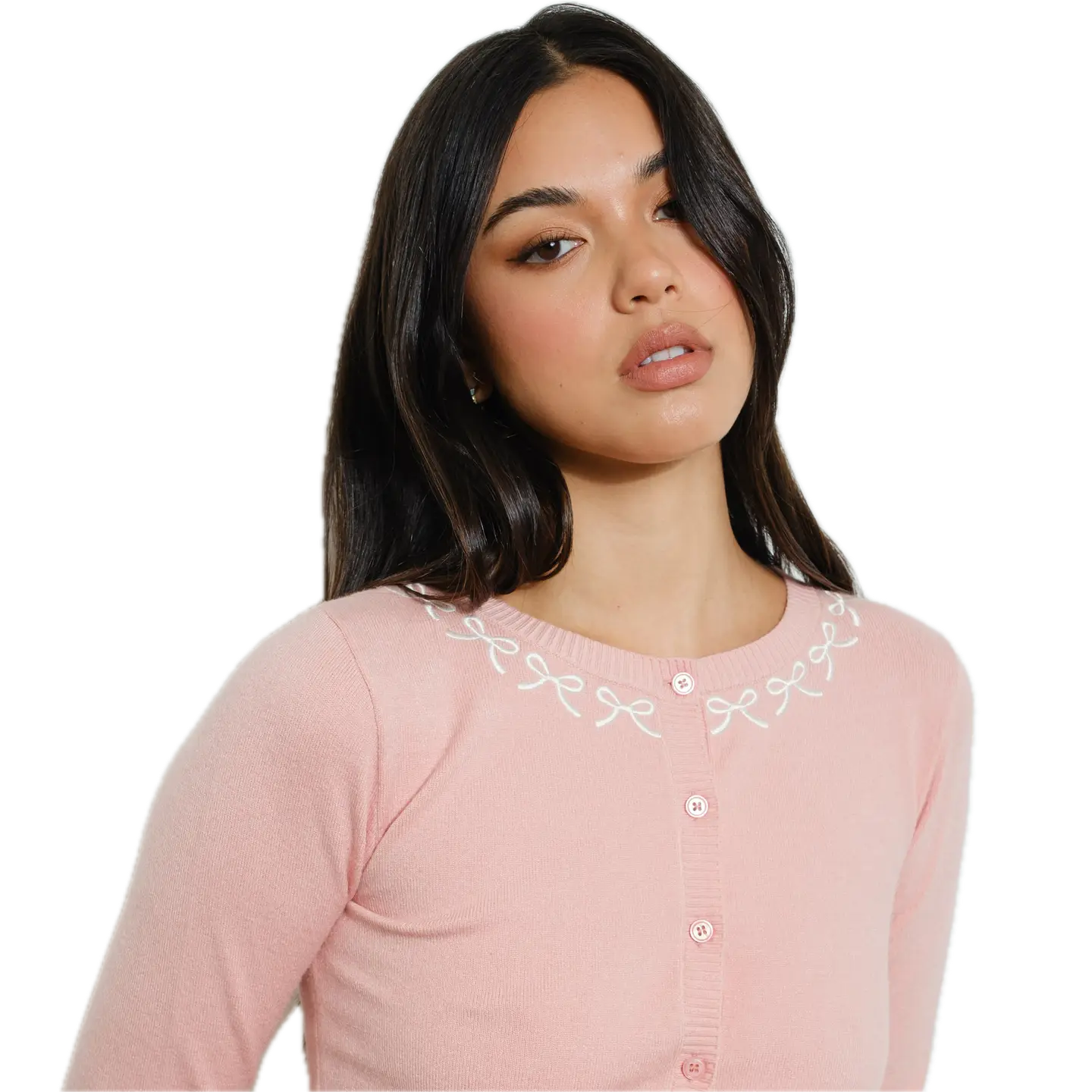 Bow Embroidery Cardigan