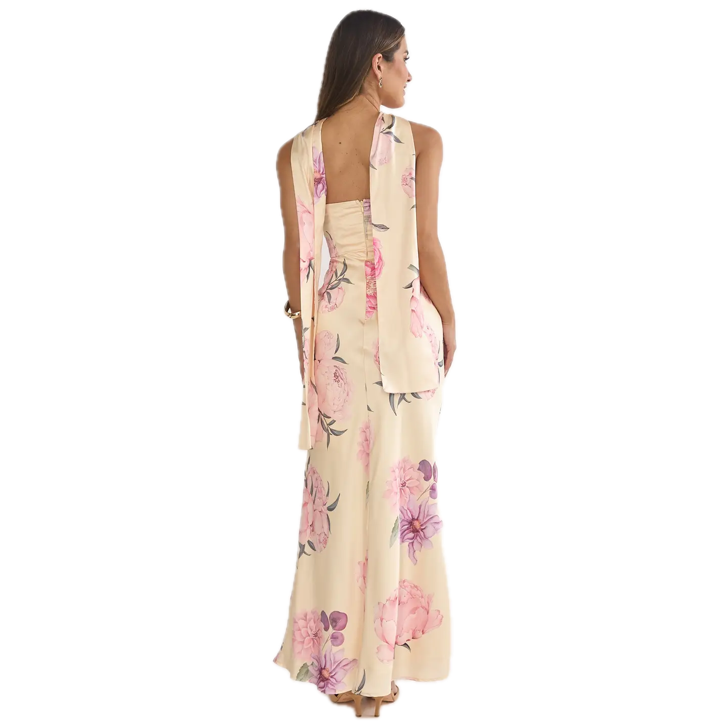 Strapless Floral Maxi Dress