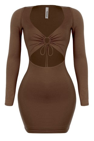 Long Sleeve Keyhole Dress