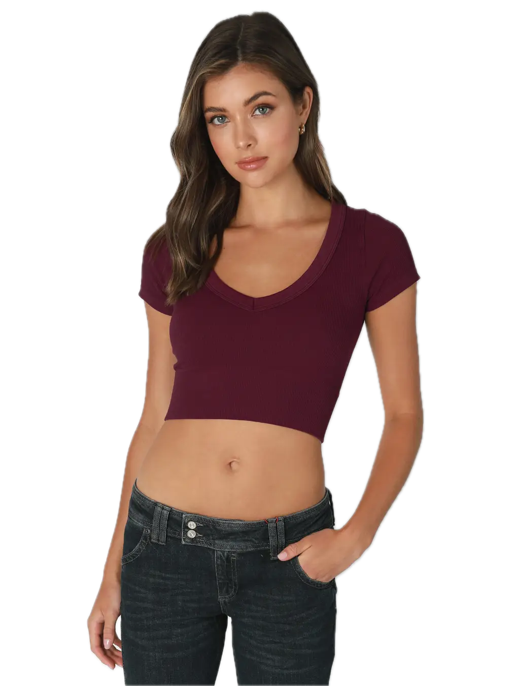 Very V-Neck Crop Tee