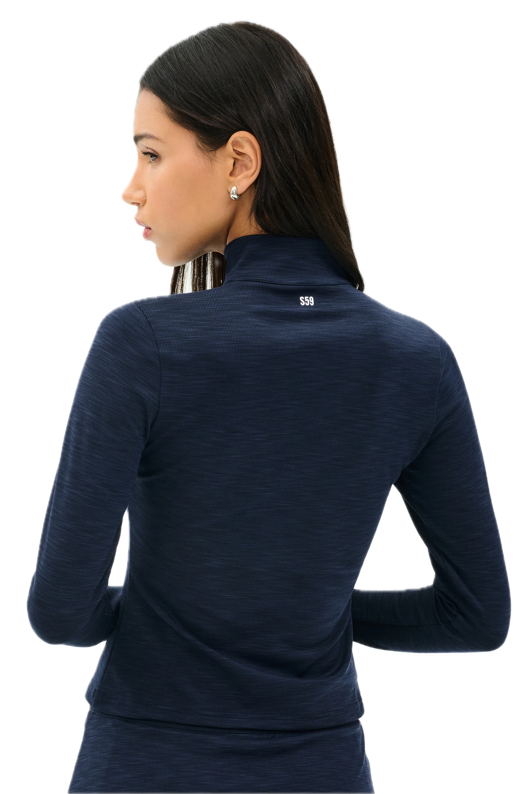 Stevie Active Rib Half Zip Waist Length