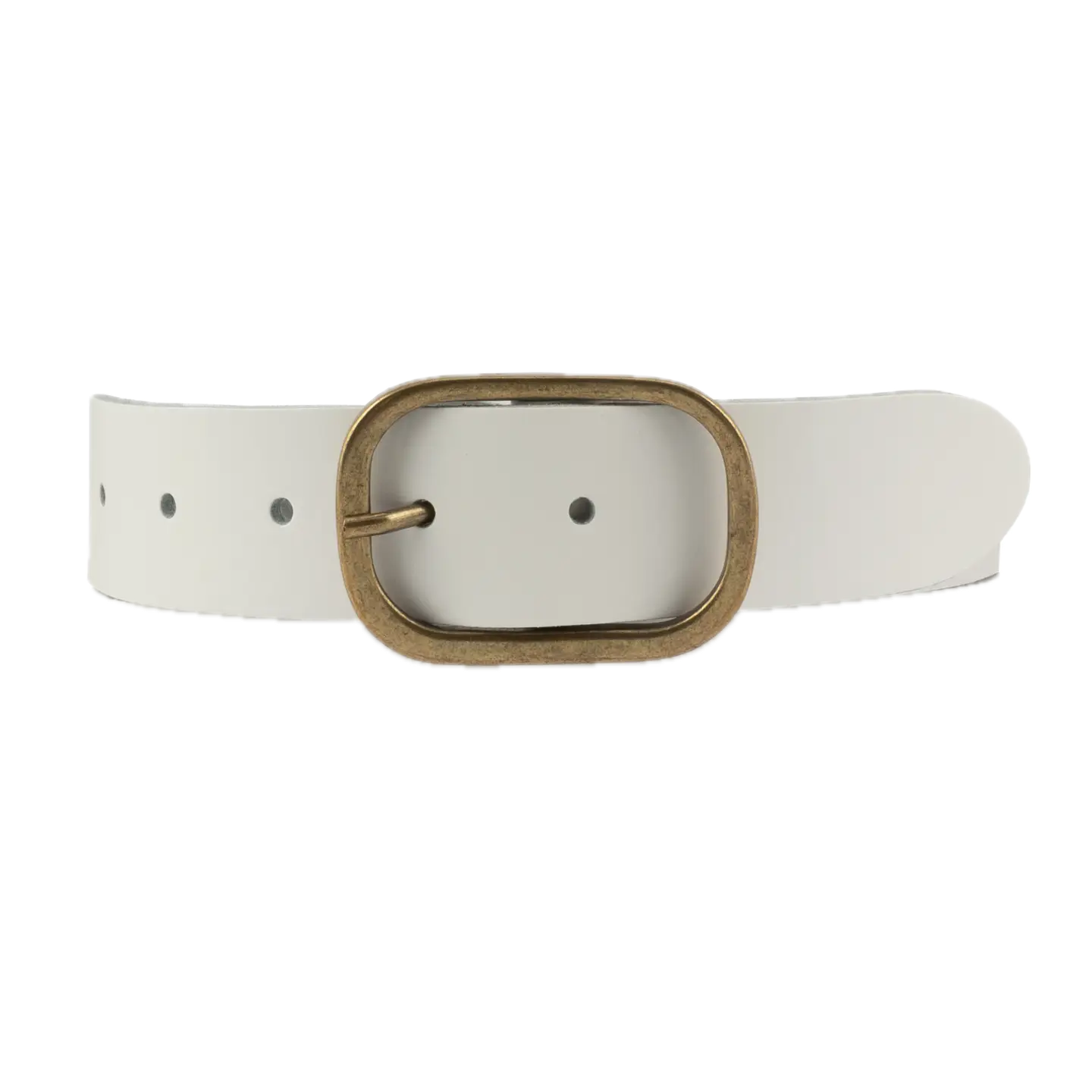 Marin Gold Oval Buckle Leather Belt Women