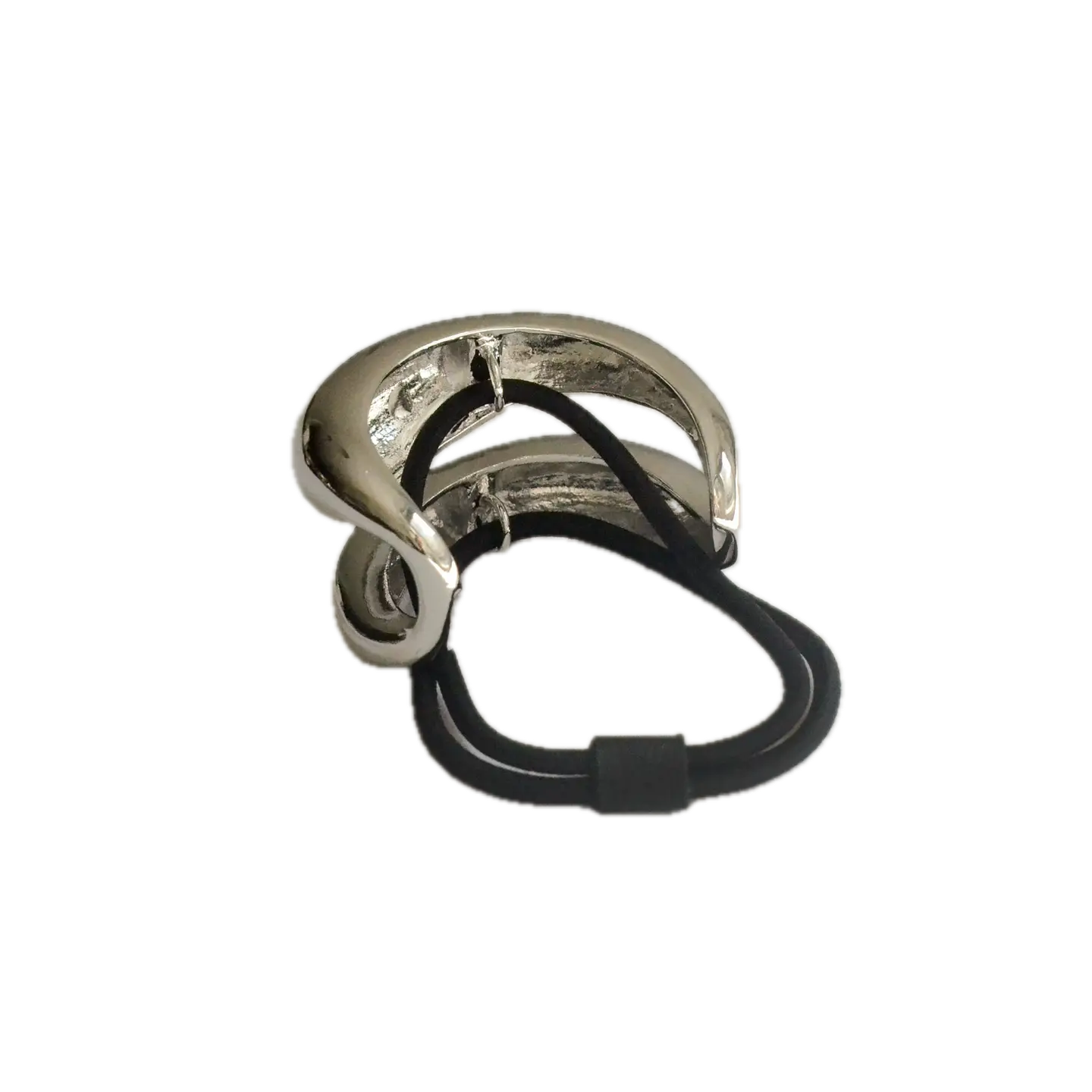 Wide Sculptured Metal Ponytail Hair Tie