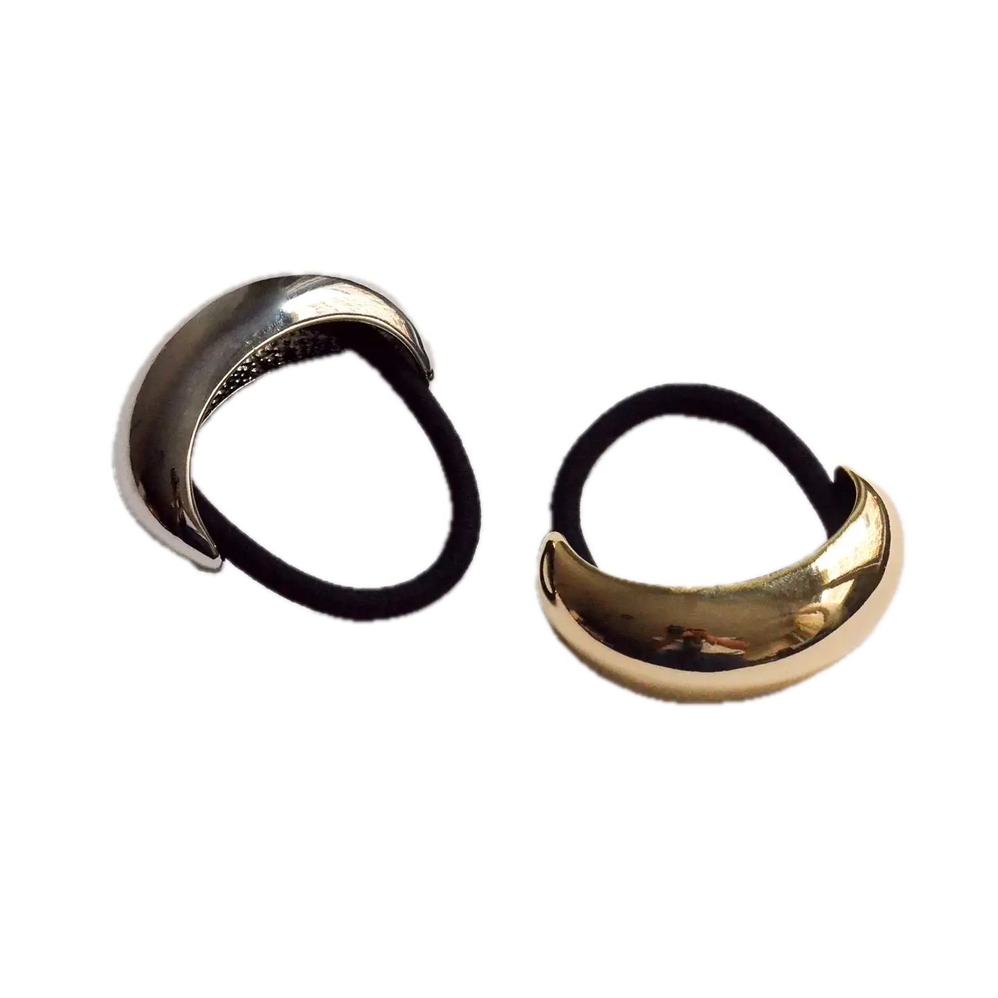Wide Crescent Metal Ponytail Hair Tie