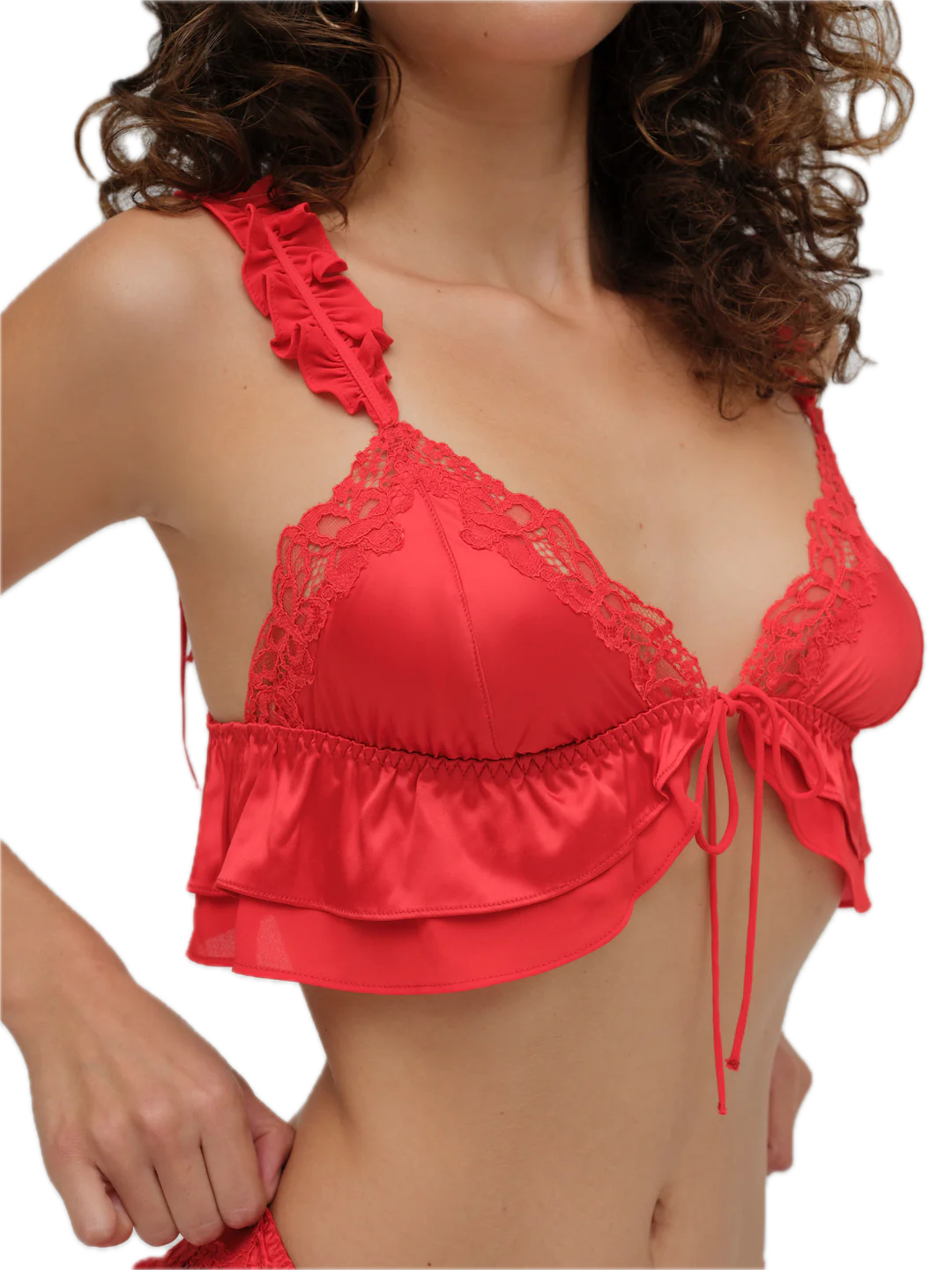 Butterfly Lace Ruffle Bralette