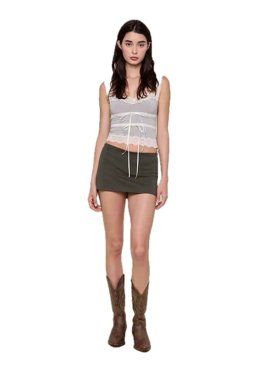 Solid Color Low Rise Stretchable Plain Mini Skort