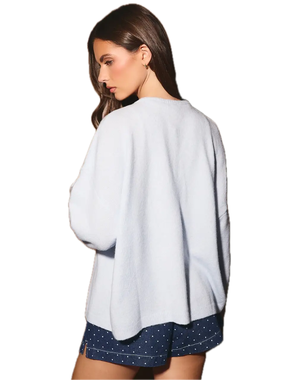 Oversized Lightweight Crew Neck Sweater Cardigan