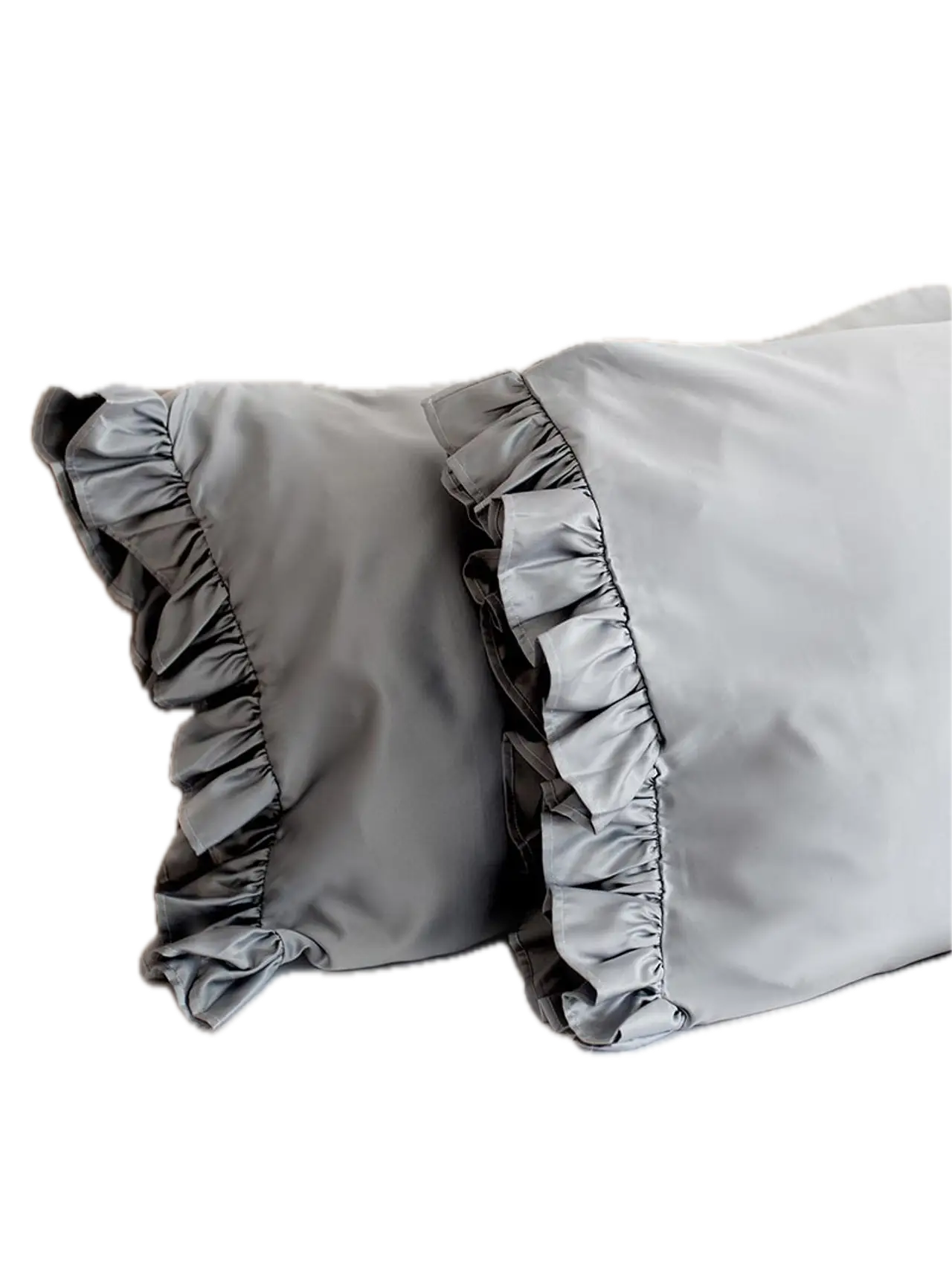 Silk Ruffle Standard Pillow Case