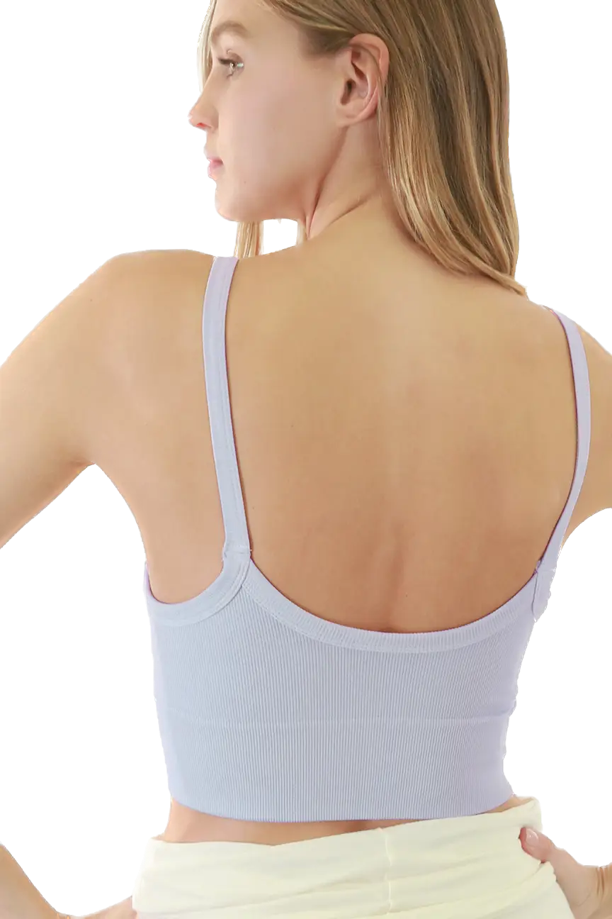 Ribbed V-Neck Bra Top