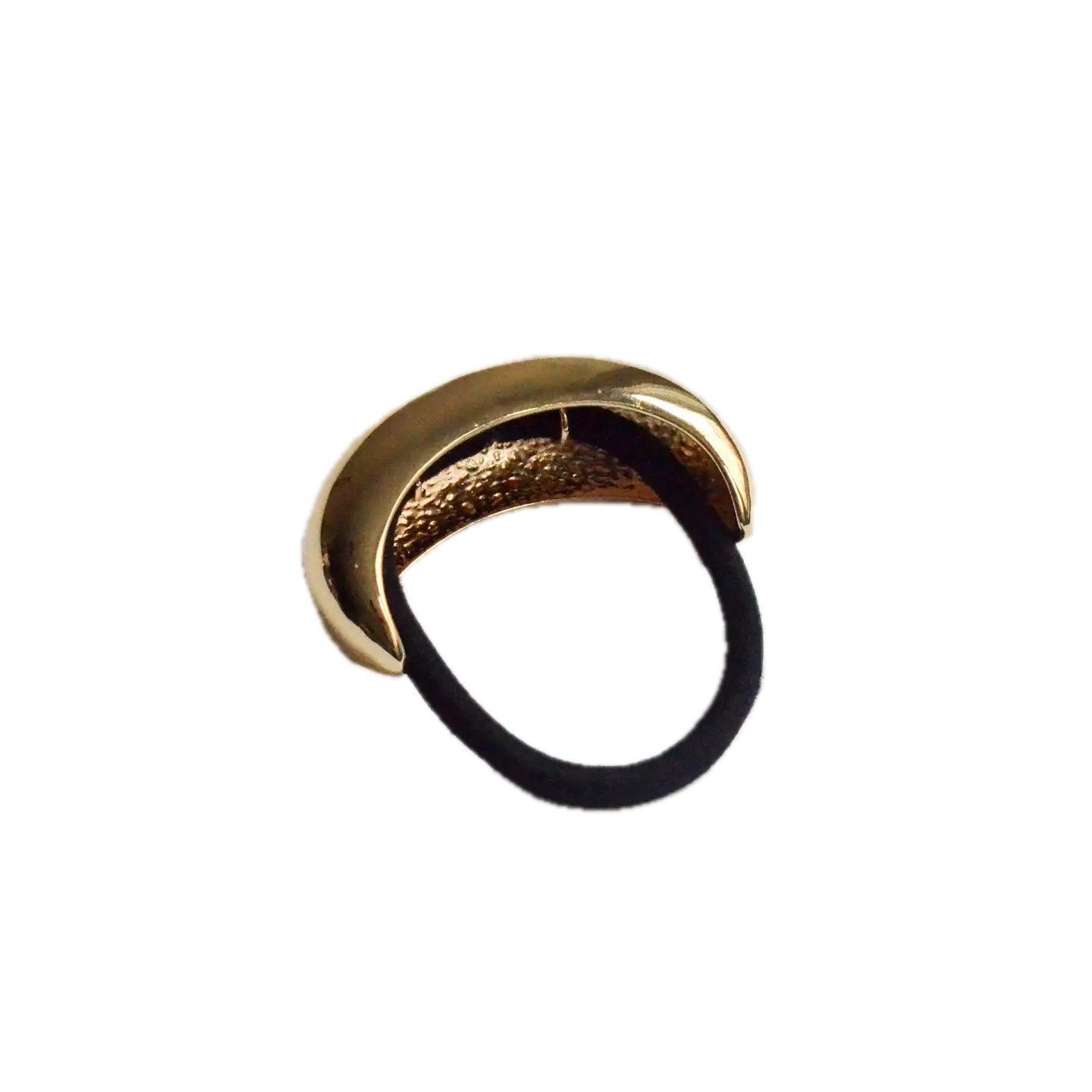 Wide Crescent Metal Ponytail Hair Tie