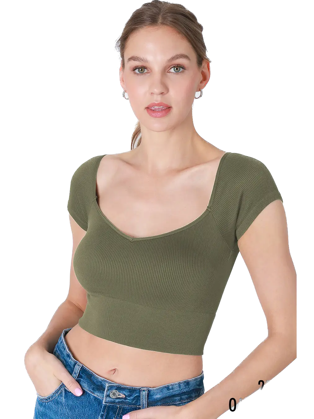 Cap Rib Crop Top