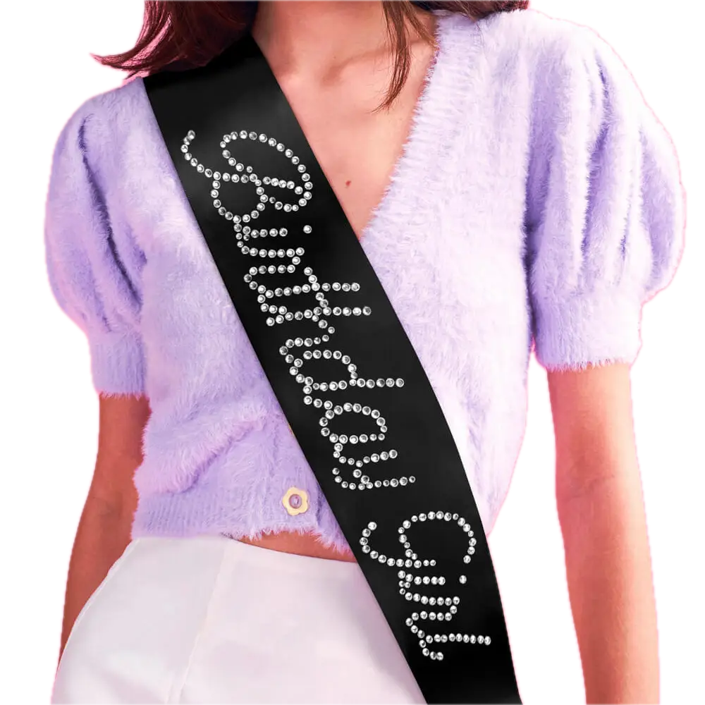 Rhinestone Birthday Girl Sash