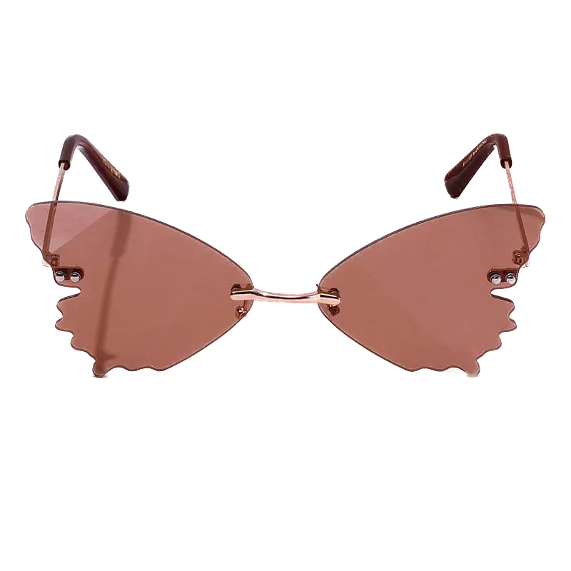 Butterfly Wing Rimless Sunglasses