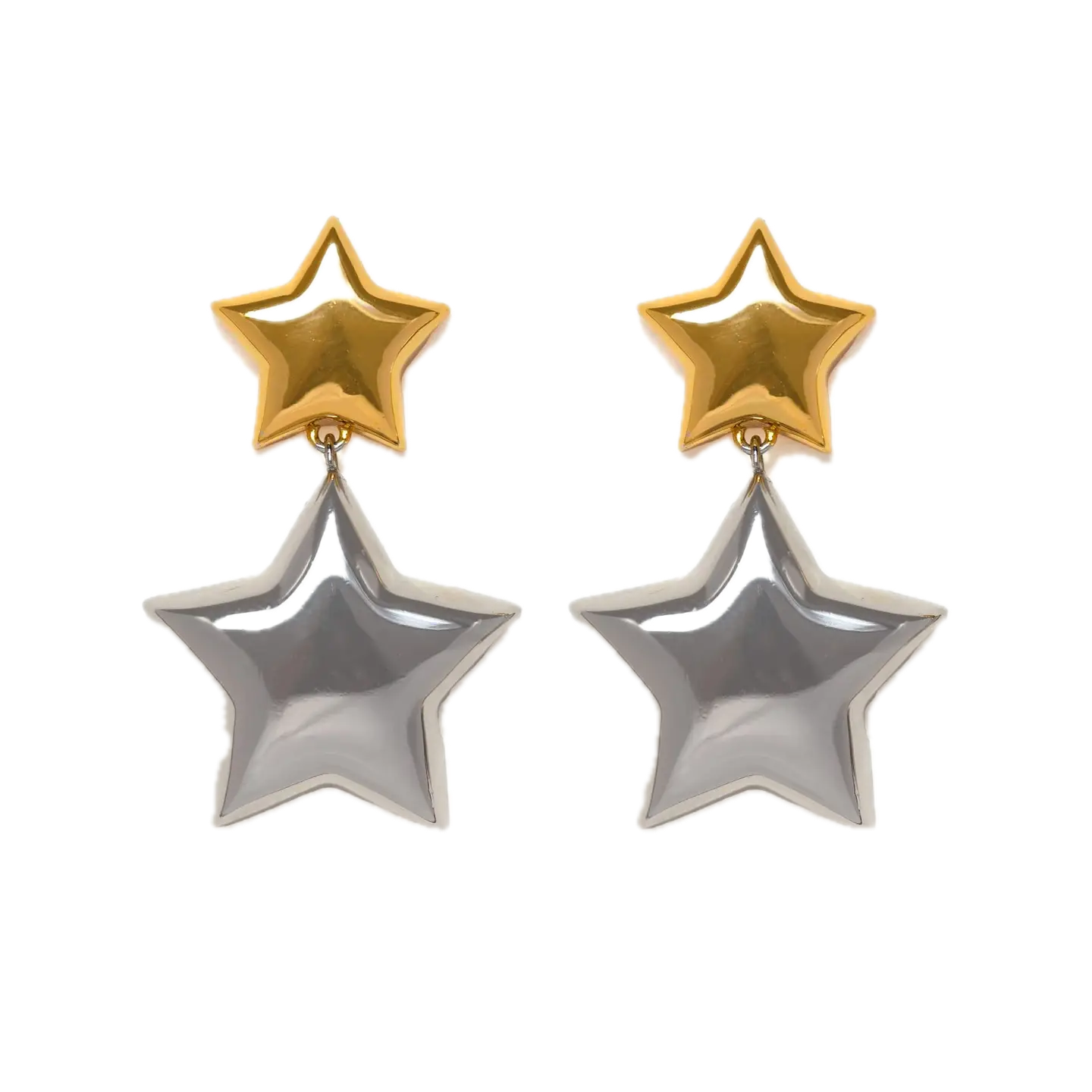 Chasing Stars Two Tone Dangle Earrings