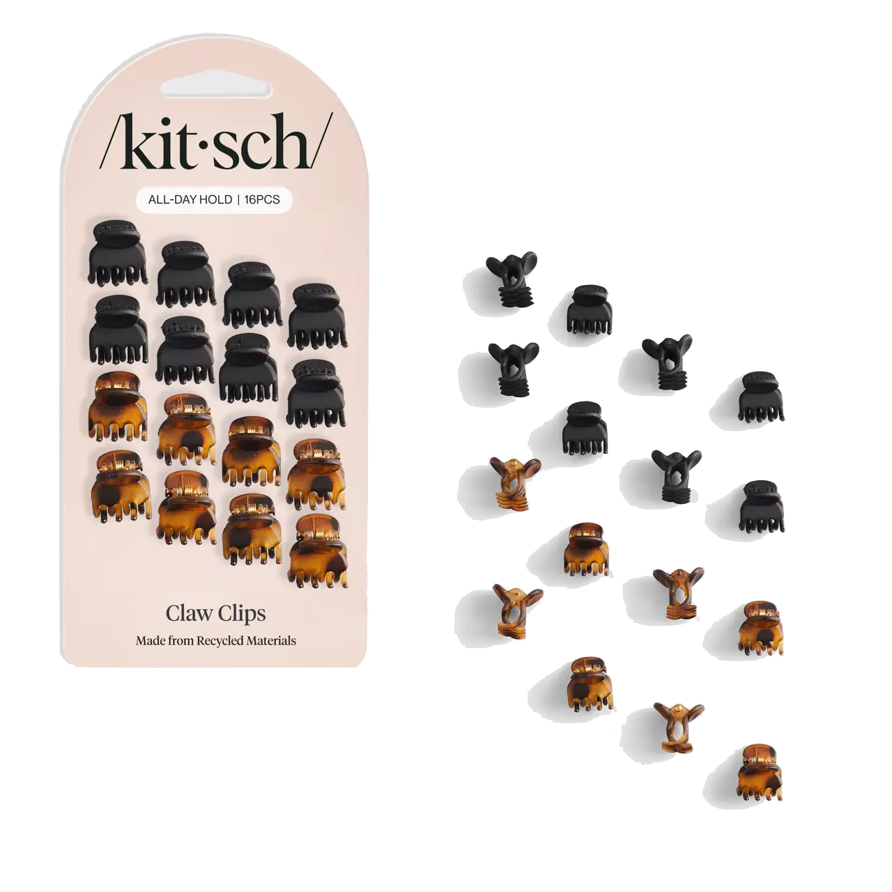 Recycled Plastic Micro Classic Claw Clips 16pcSet