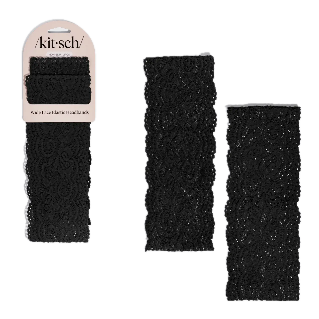 Wide Lace Elastic Headbands 2pc Set