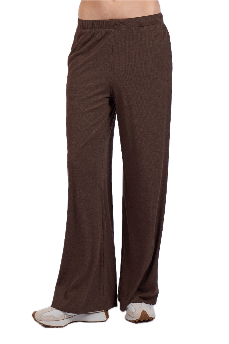 Casual Elastic Waist Band Straight Fit Pants
