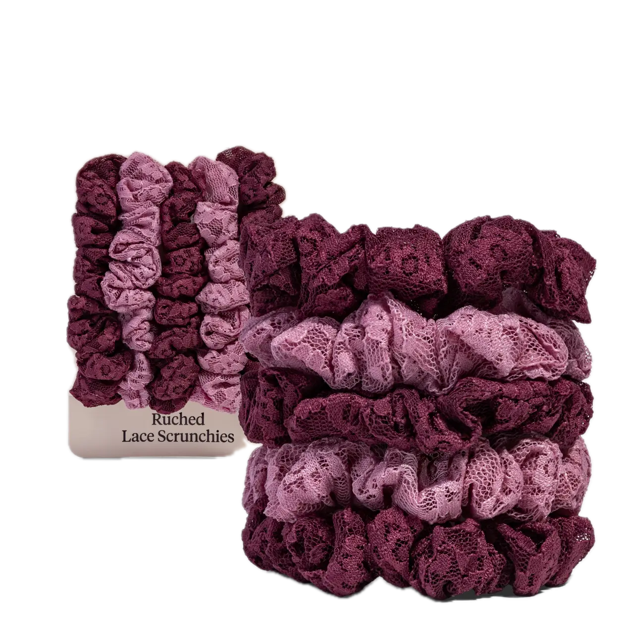Ruched Lace Scrunchies 5pc Set