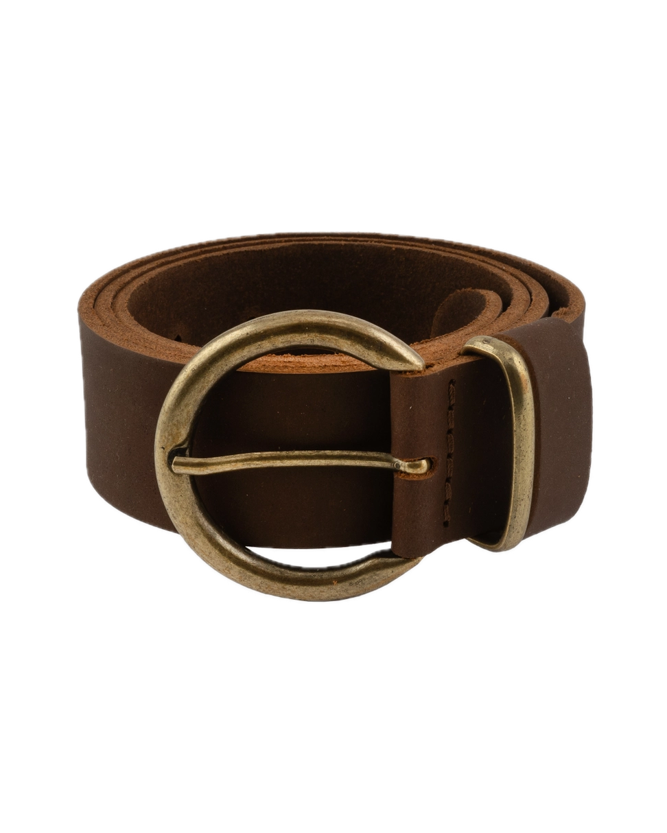 Leah Classic Round Buckle Leather Belt