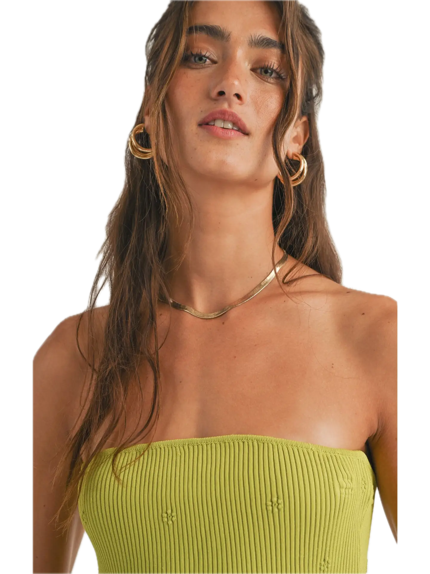 Ayla Flower Embossed Tube Top