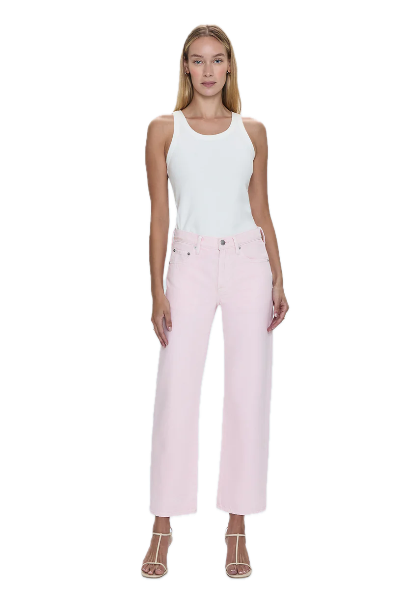 Lexi Mid Rise Bowed Straight Jean