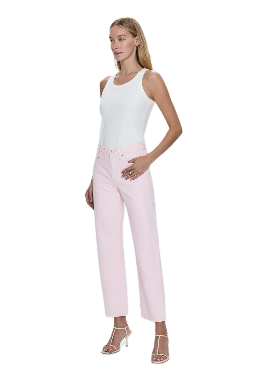 Lexi Mid Rise Bowed Straight Jean