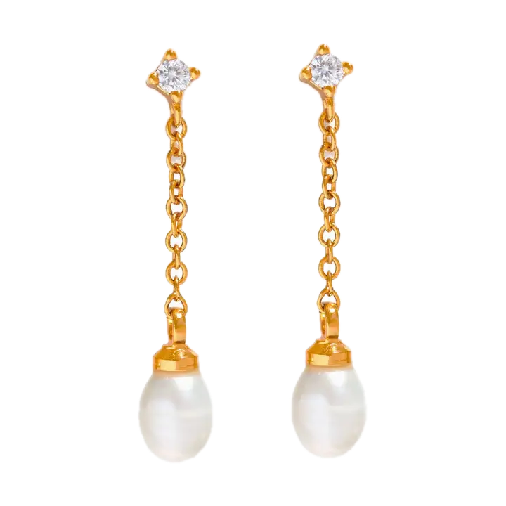 Falling For You Pearl Drop Earrings