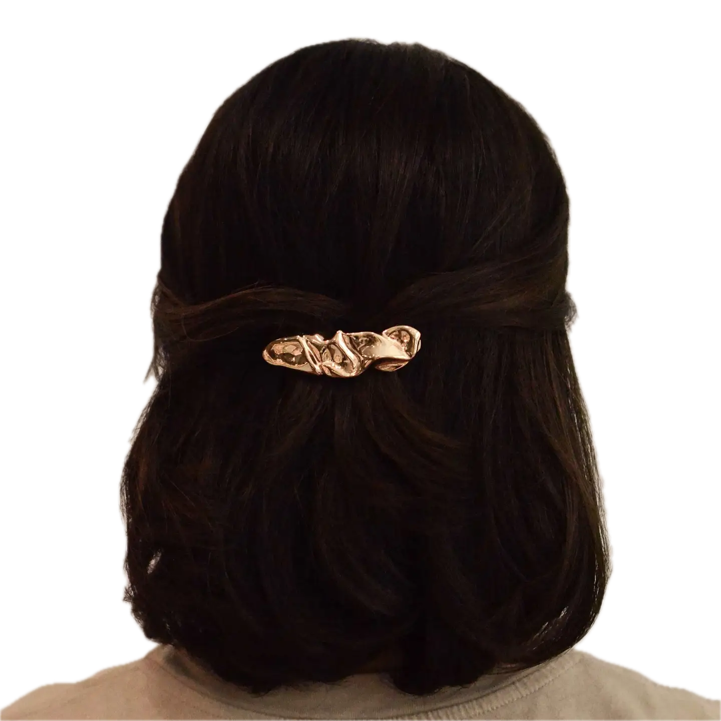Textured Metal Barrette Hair Clip