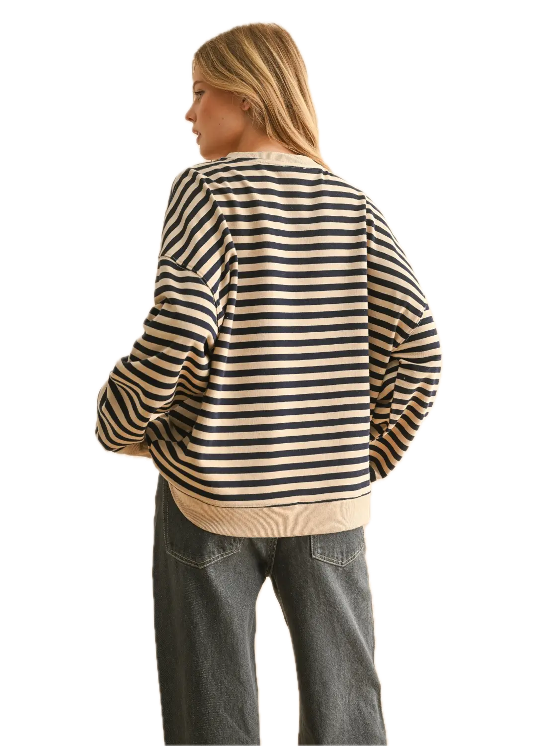 Striped Knitted Long Sleeve Pullover