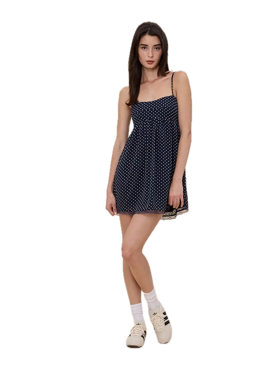 Polka Dot Lace Swing Dress