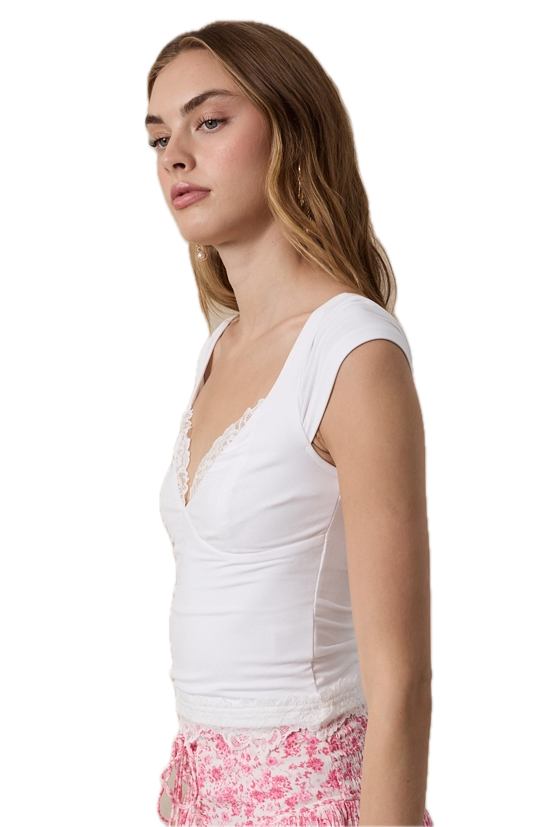 Cap Sleeve Lace Top