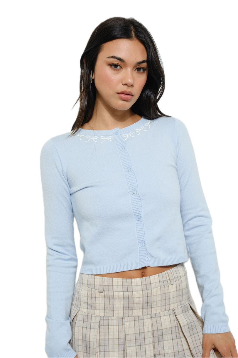 Bow Embroidery Cardigan