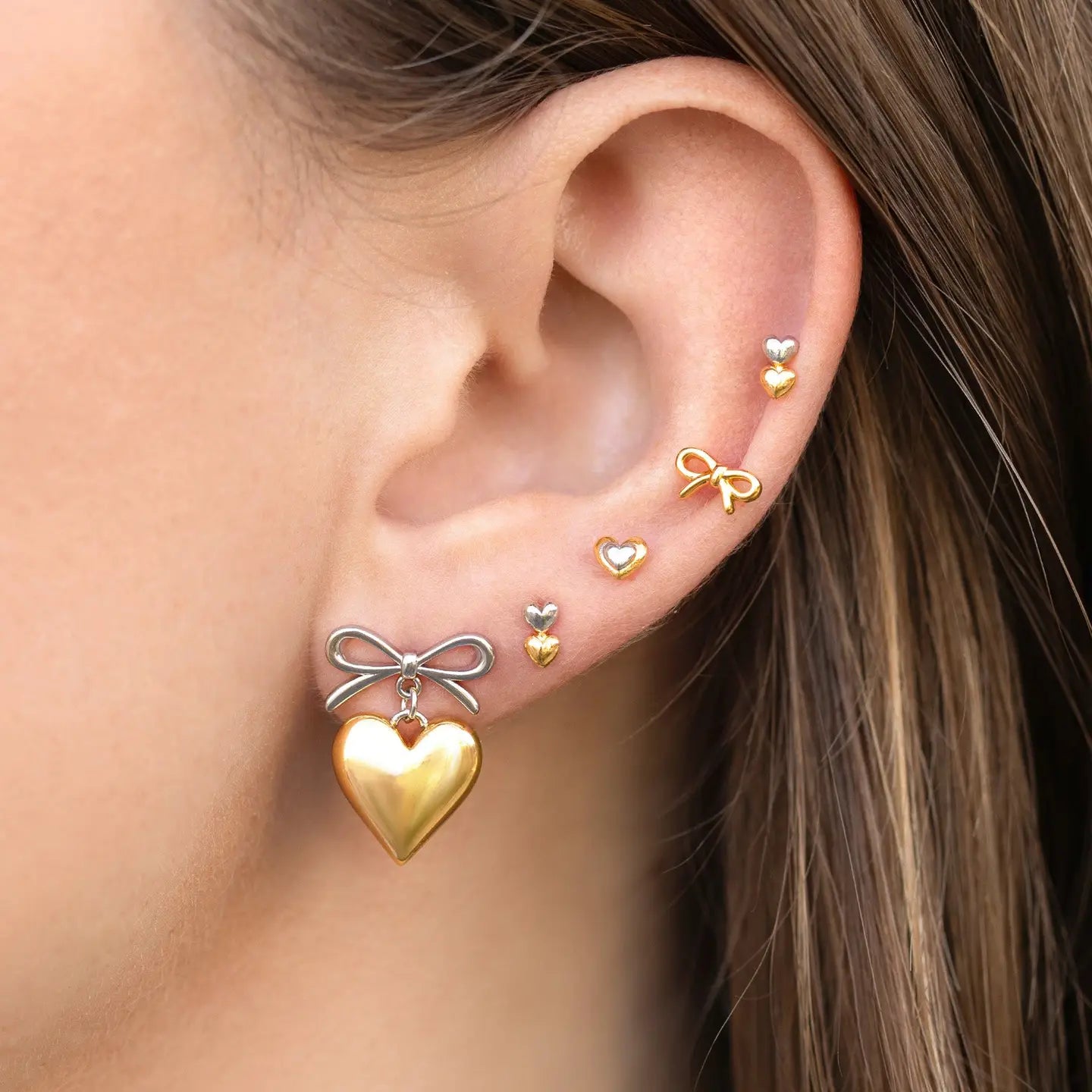 Heart To Heart Two Tone Studs