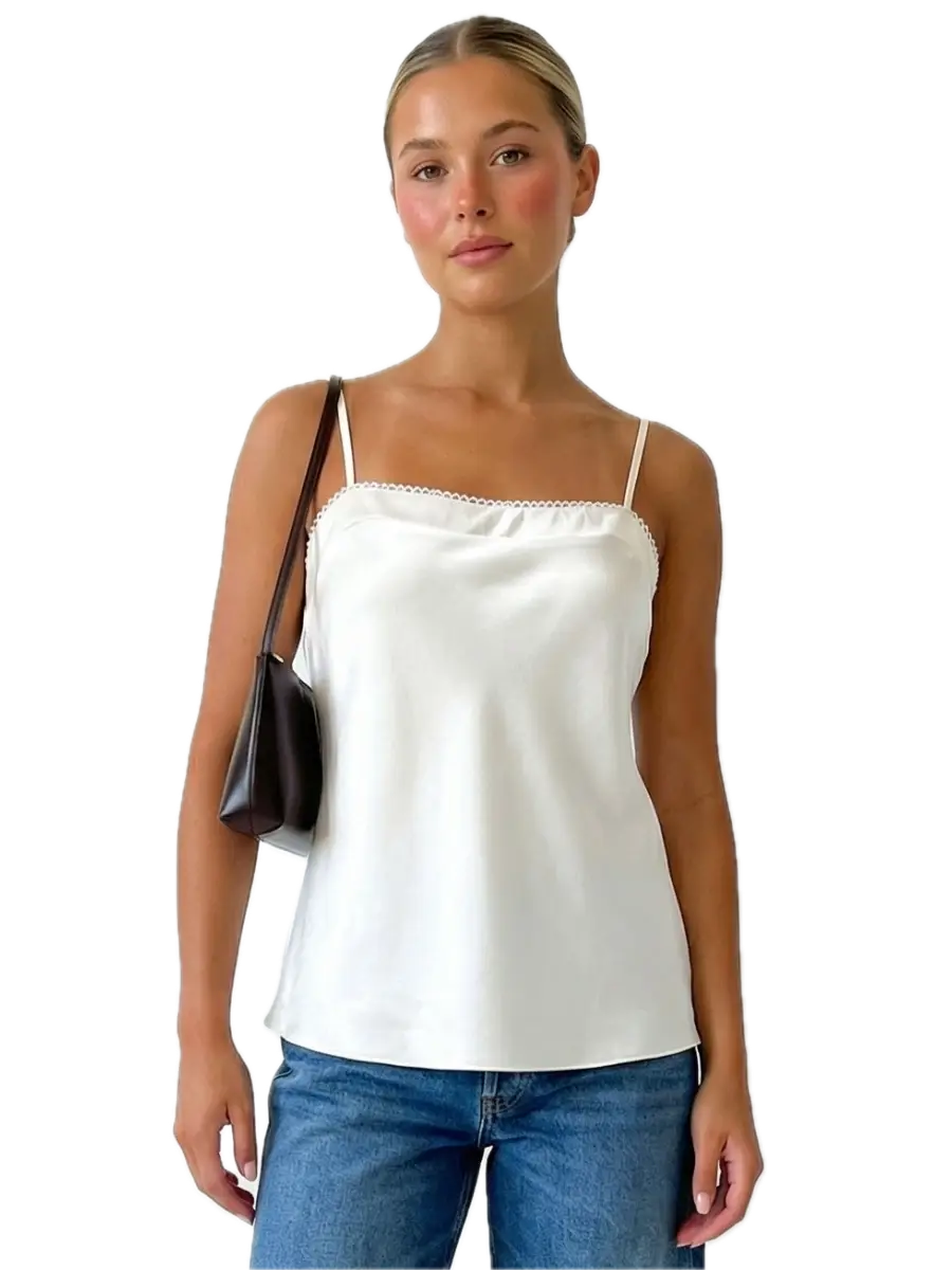 Scallop Trim Satin Cami