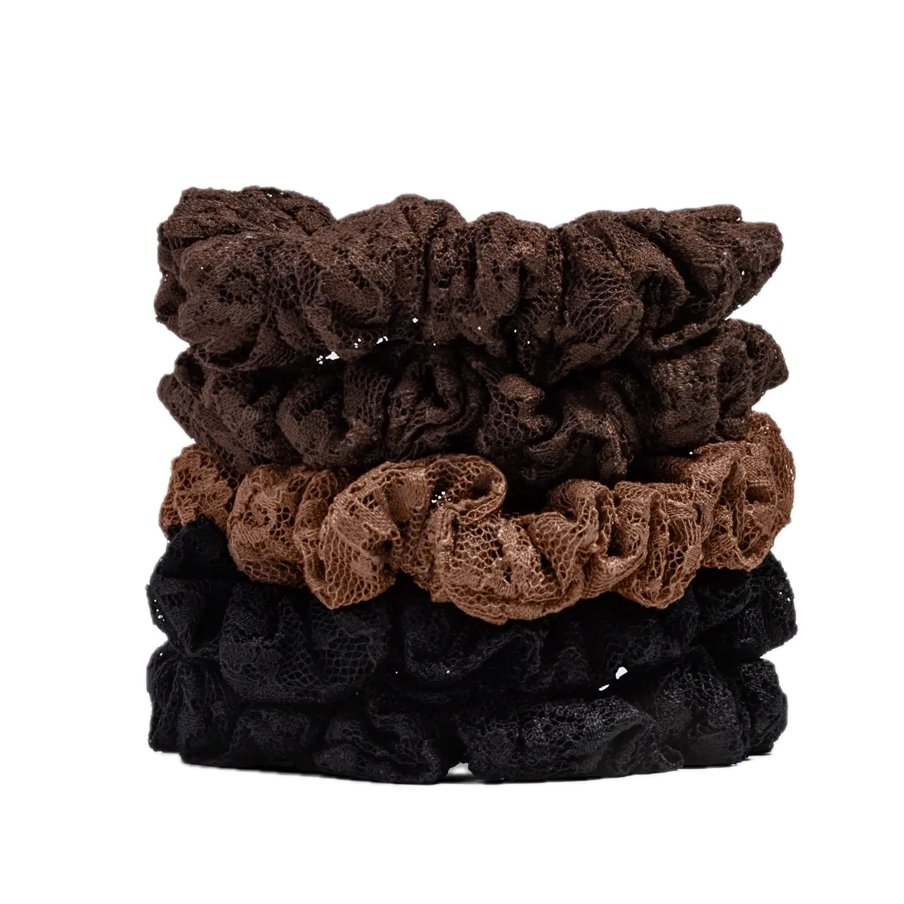 Ruched Lace Scrunchies 5pc Set