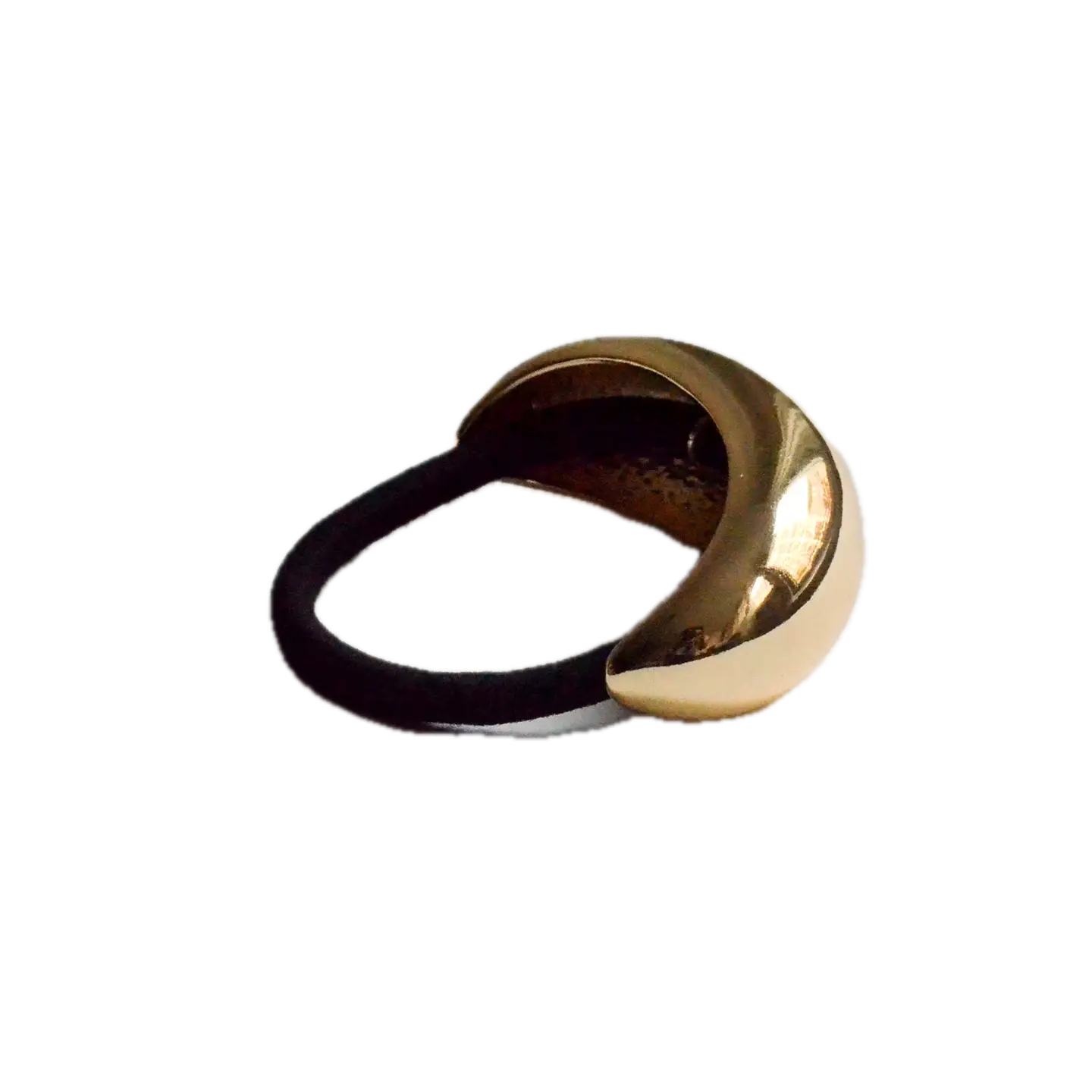Wide Crescent Metal Ponytail Hair Tie