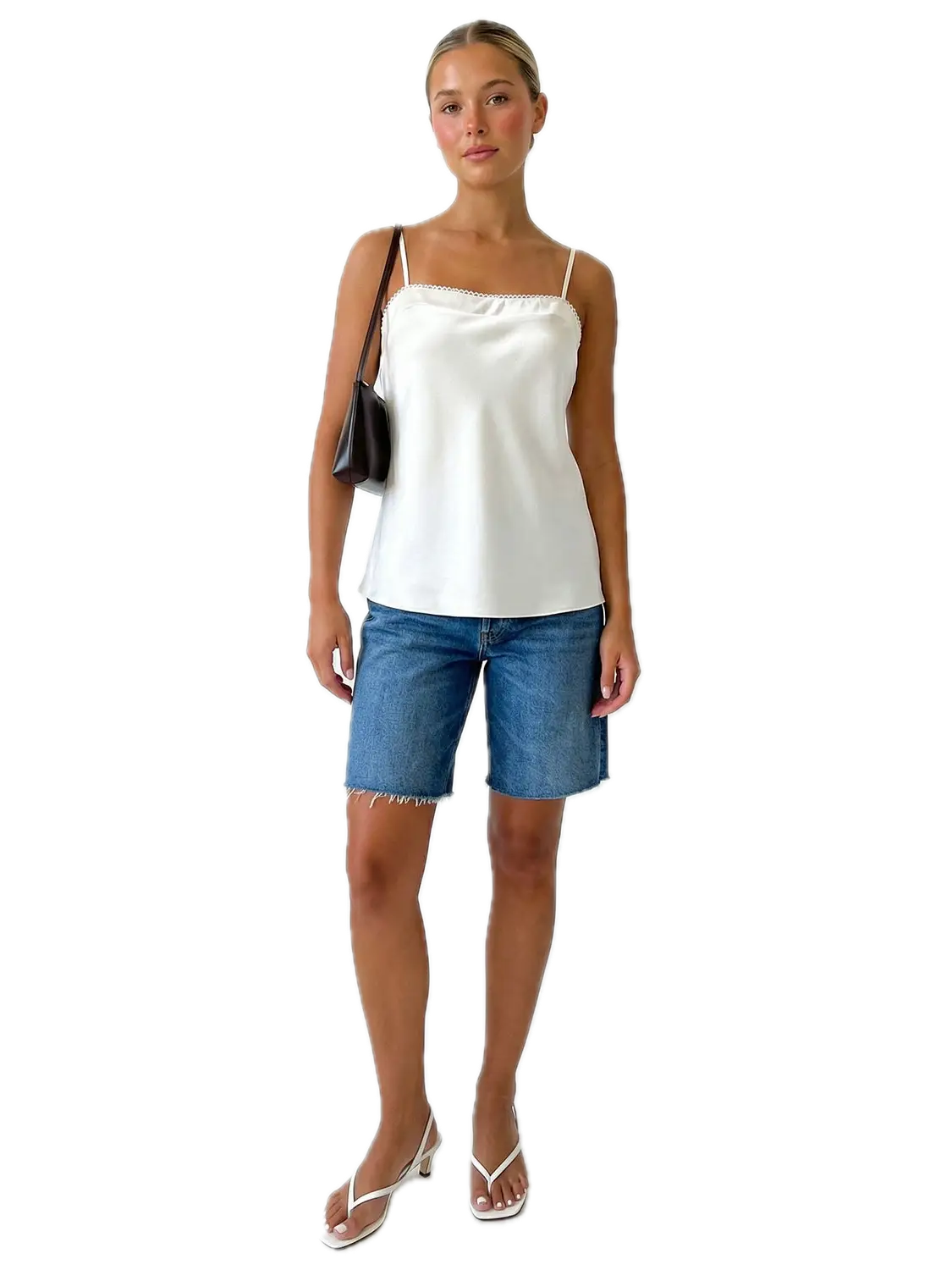 Scallop Trim Satin Cami