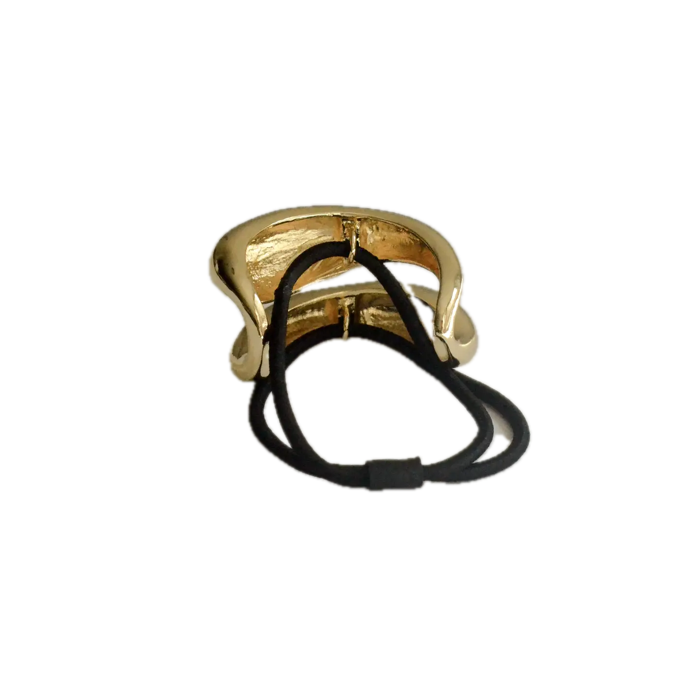 Wide Sculptured Metal Ponytail Hair Tie