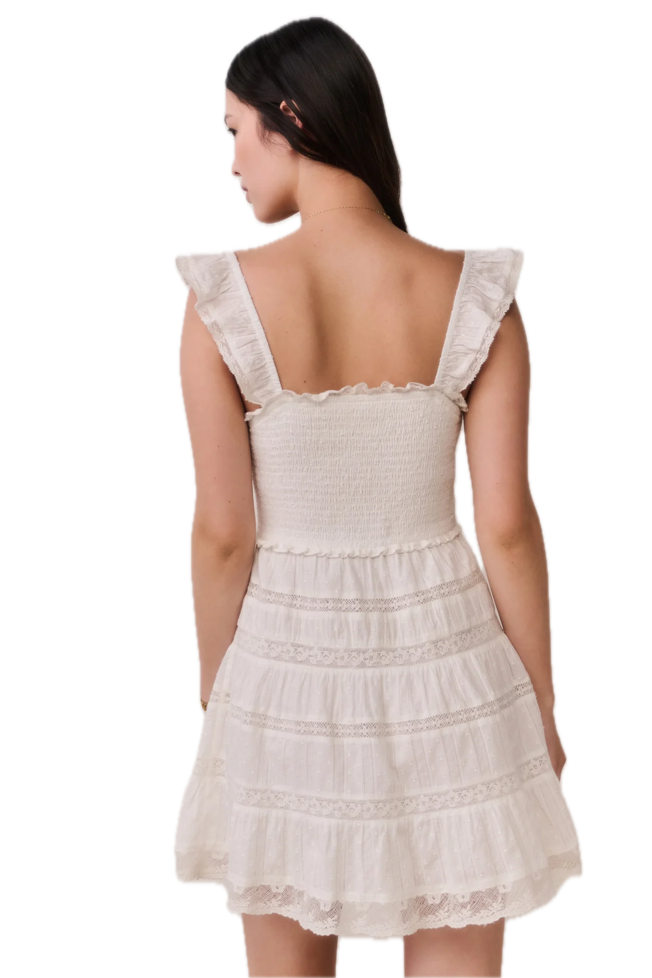 Colbera Lace-Trimmed Cotton Mini Dress