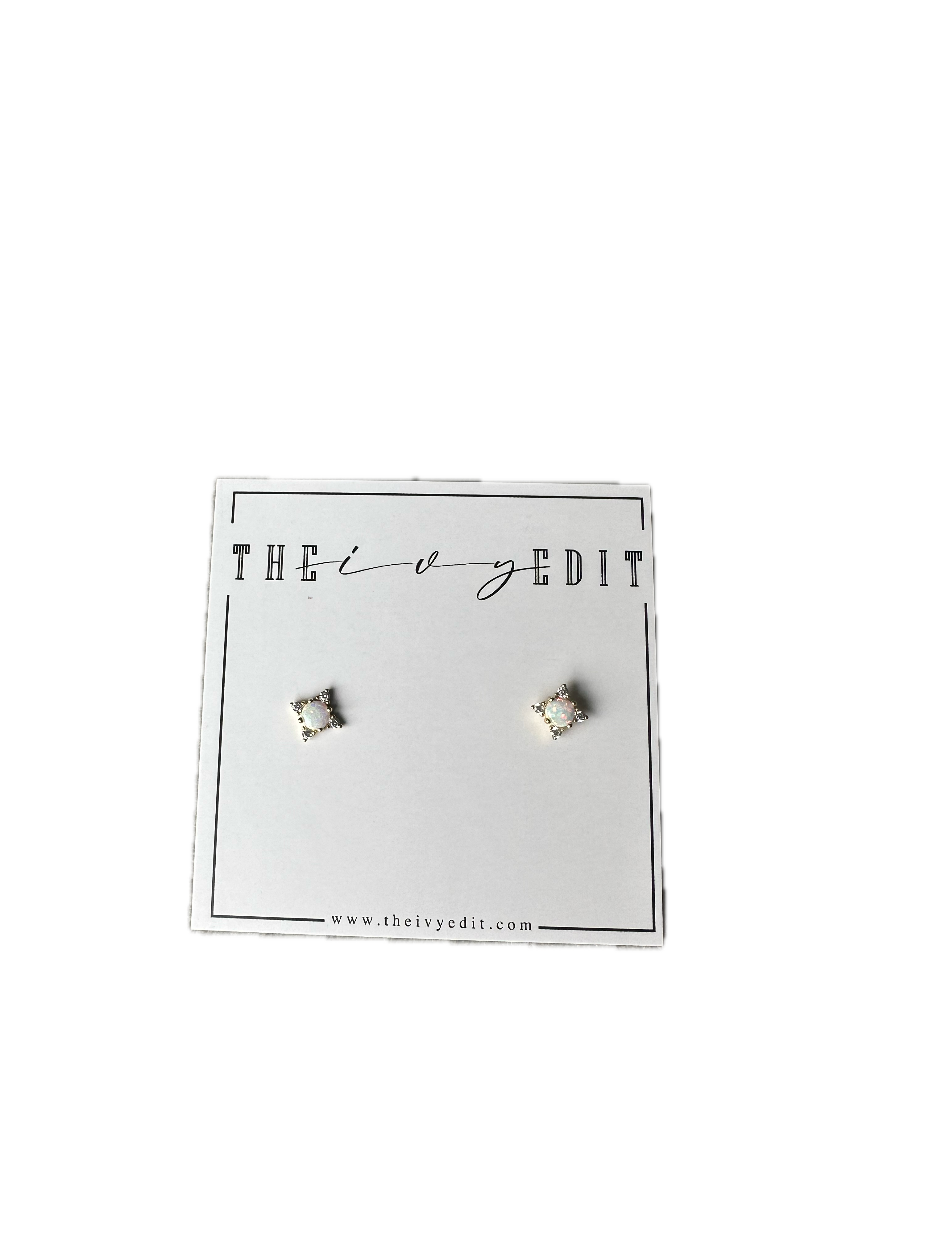 Opal Square Stud Earrings