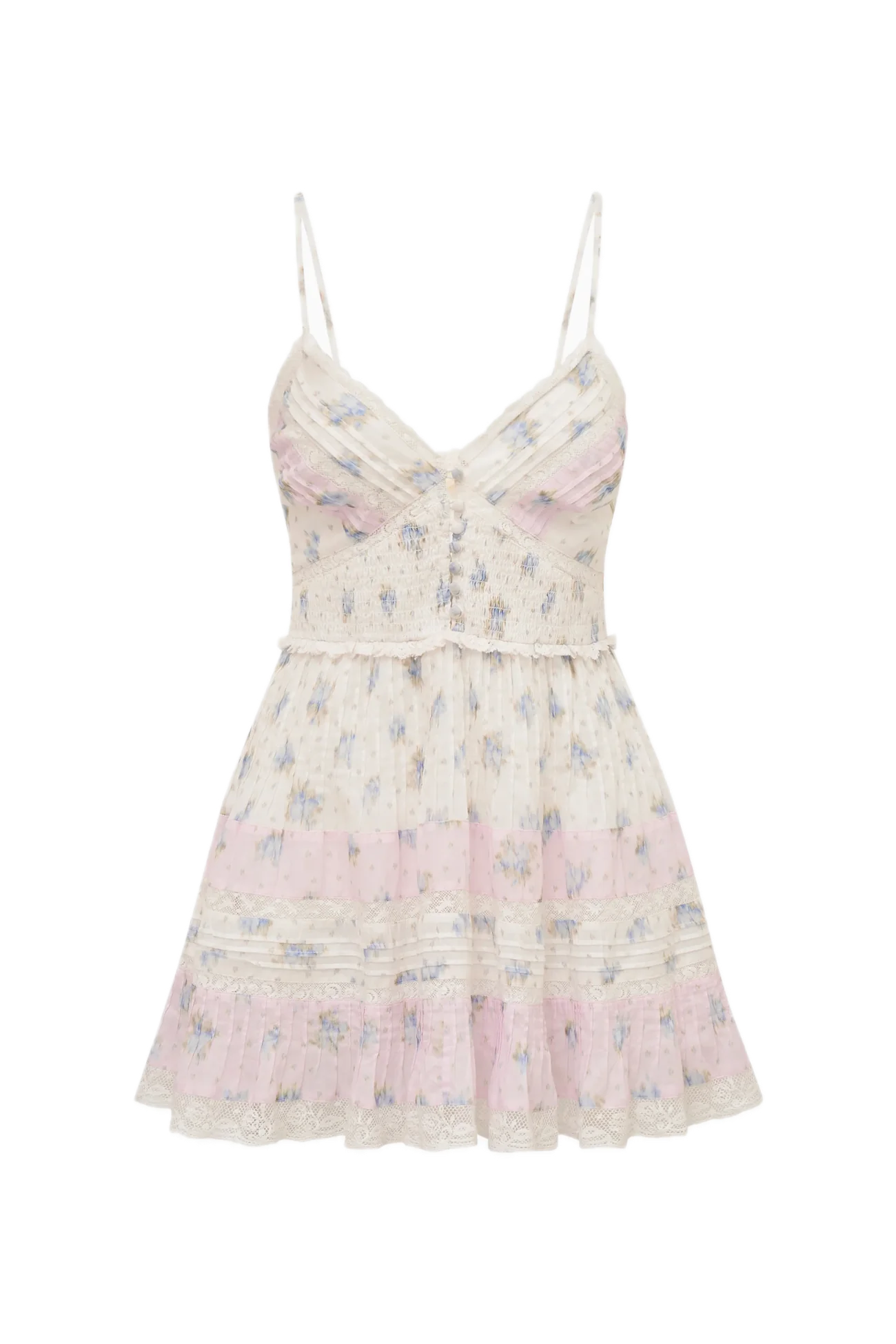 Krista Mixed Print Cotton Mini Dress