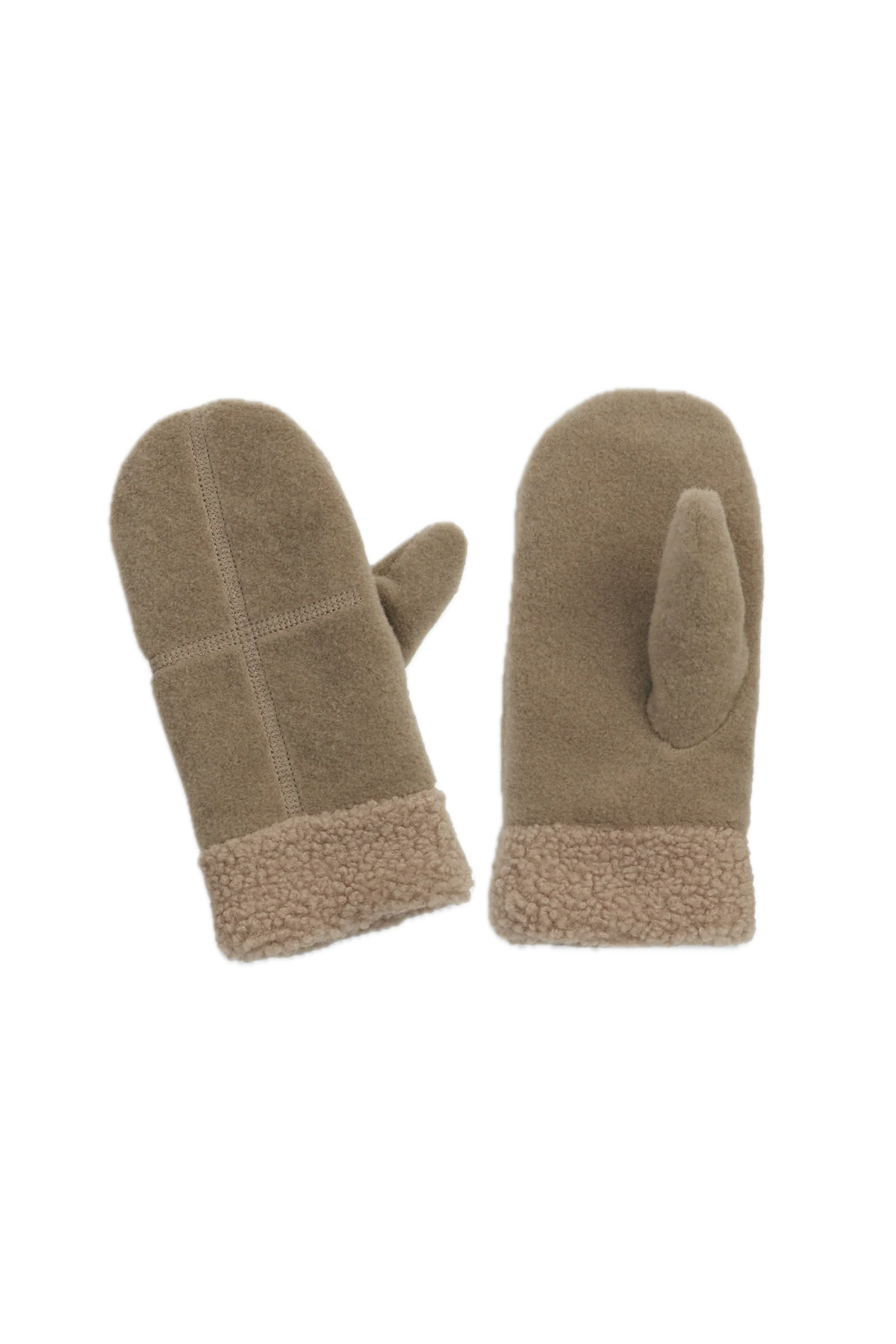 Sherpa Trim Cross Mittens