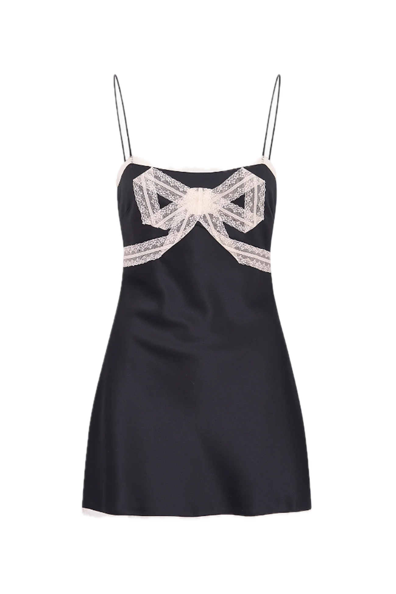 Mirelis Lace Bow Crepe Mini Dress