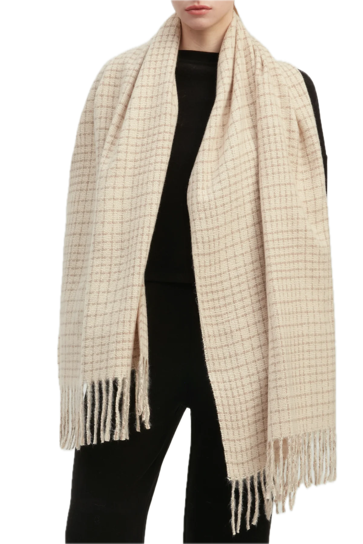 Textured Tweed Check Scarf